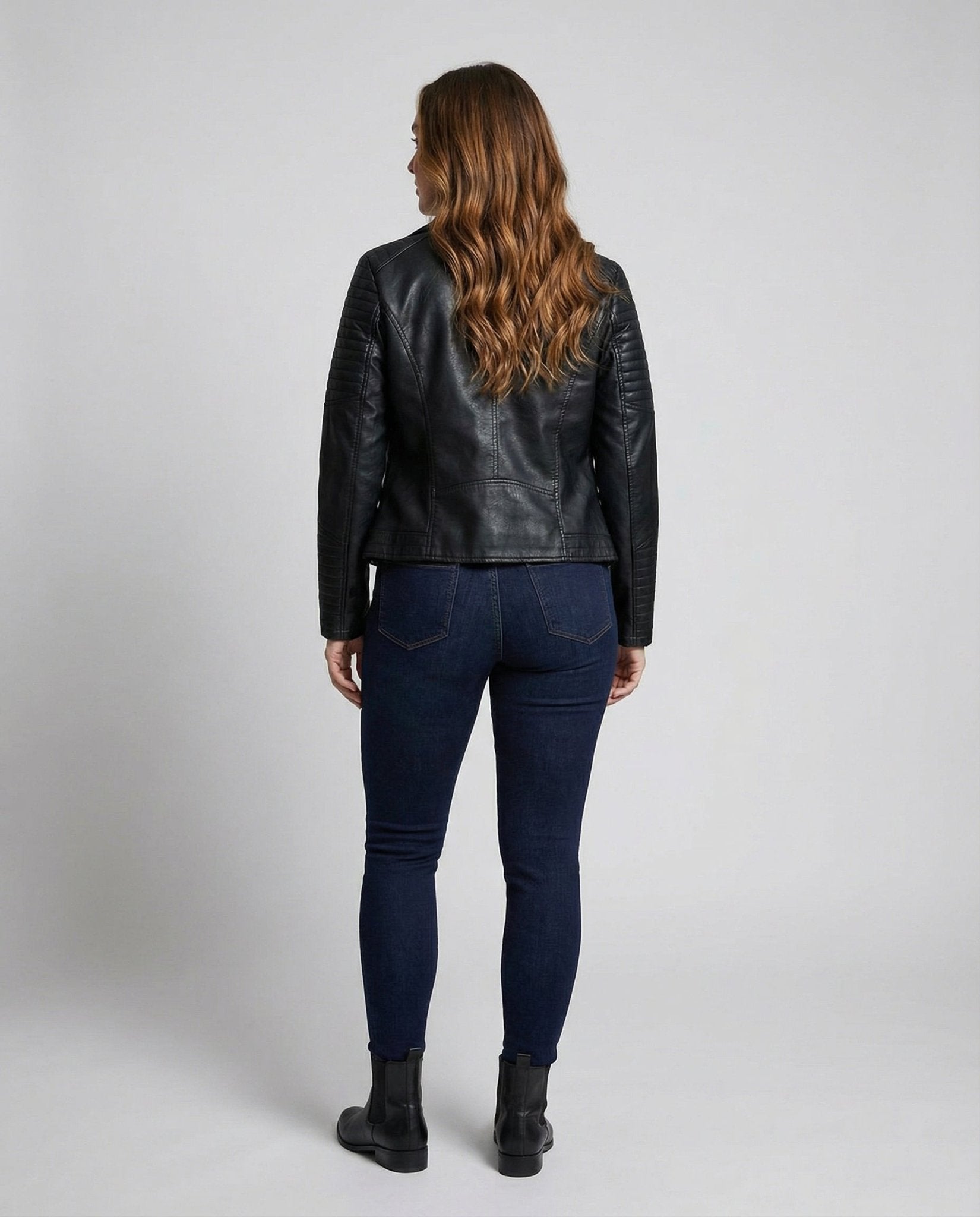 Veste Motard Perfecto Asymétrique en Simili Cuir pour Femme - Emilia Lane