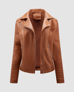 Veste Motard Perfecto Asymétrique en Simili Cuir pour Femme - Emilia Lane
