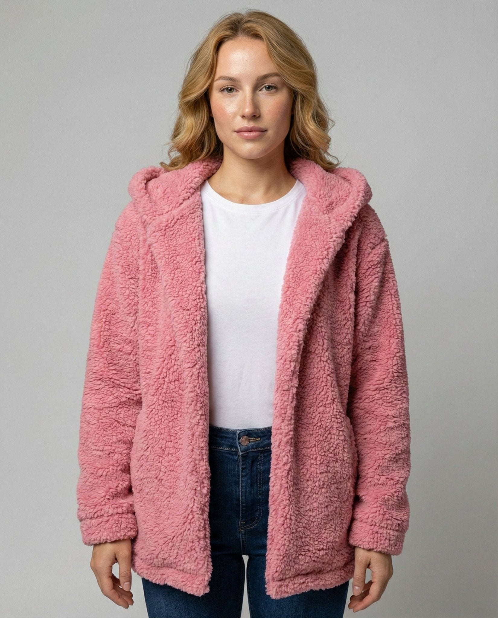 Veste Polaire Teddy à Capuche pour Femme - Emilia Lane